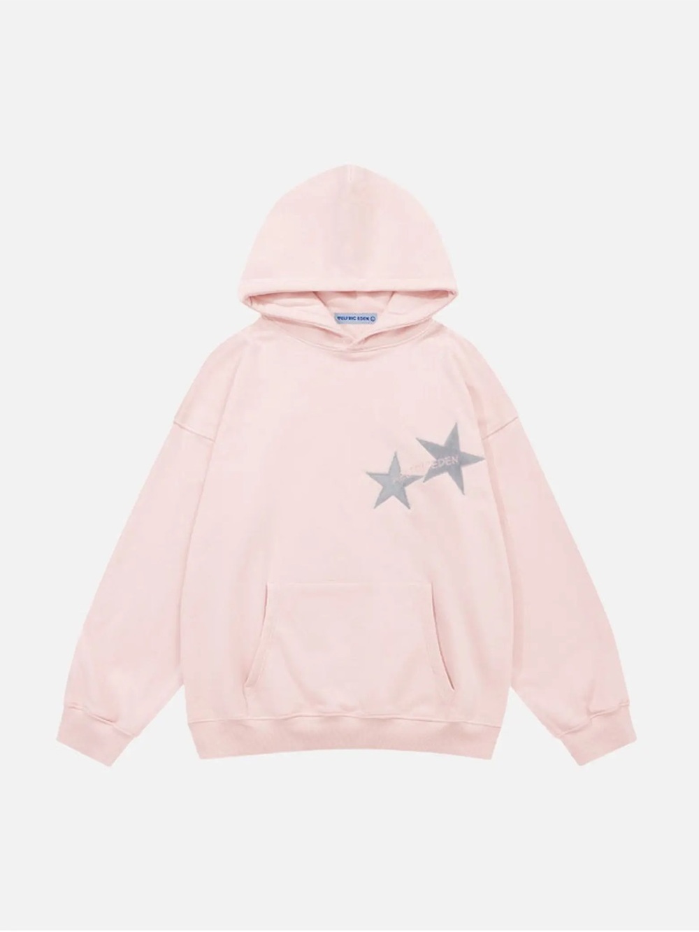 Aelfric Eden Pink Star Applique Hoodie Oversized Size M Streetwear Pastel Goth